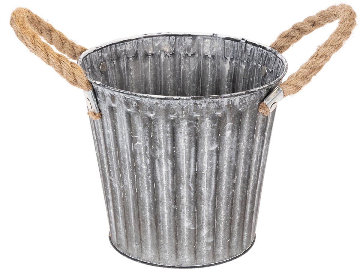 Metalen plantenpot, sierpot met handvatten, plantenpot, cachepot Ø16.5