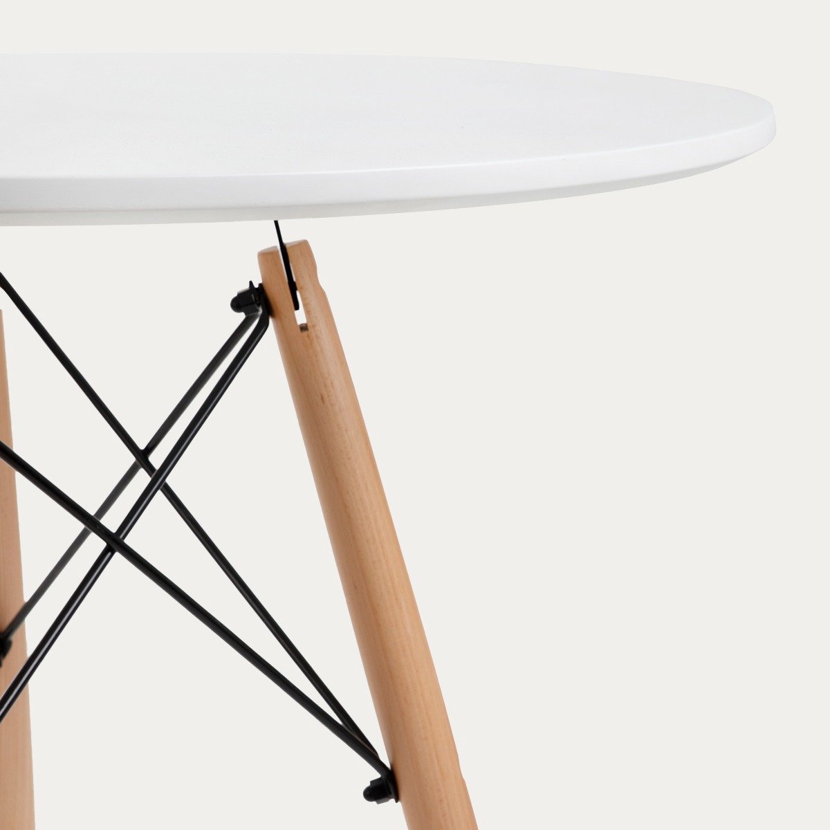 HOMLA - TAVOLO - Natuurlijke Houten Tafel met Witte Top - 60×48 cm