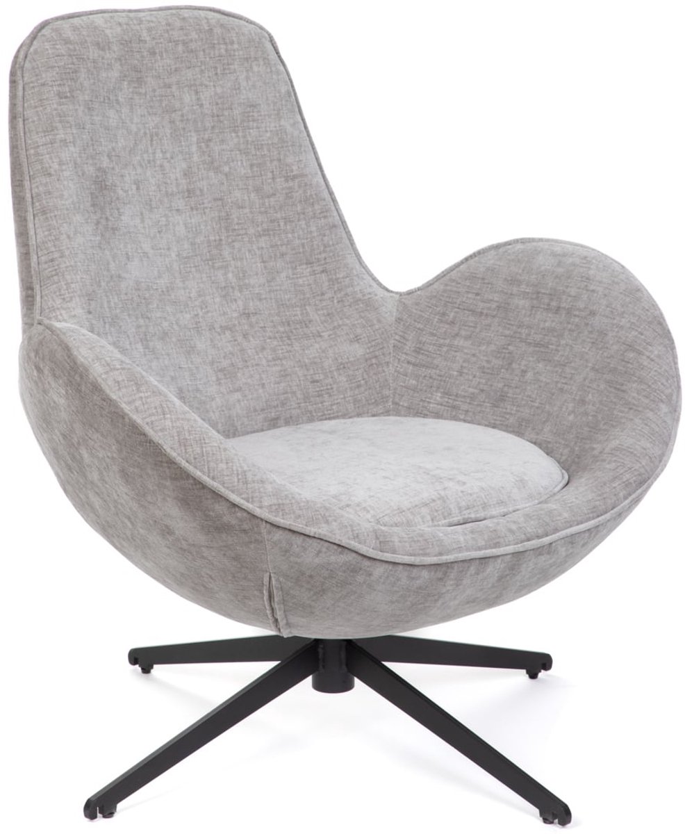 HOMLA - LUNAIRE Armchair - Swivel Velour Grey - 86x76x87 cm