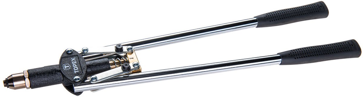 Topex - Voorwaartse Popnageltang - Aluminium Nieten 2.4/3.2/4.0/4.8 mm - Verlengde Handgrepen - Gemakkelijk Wisselen