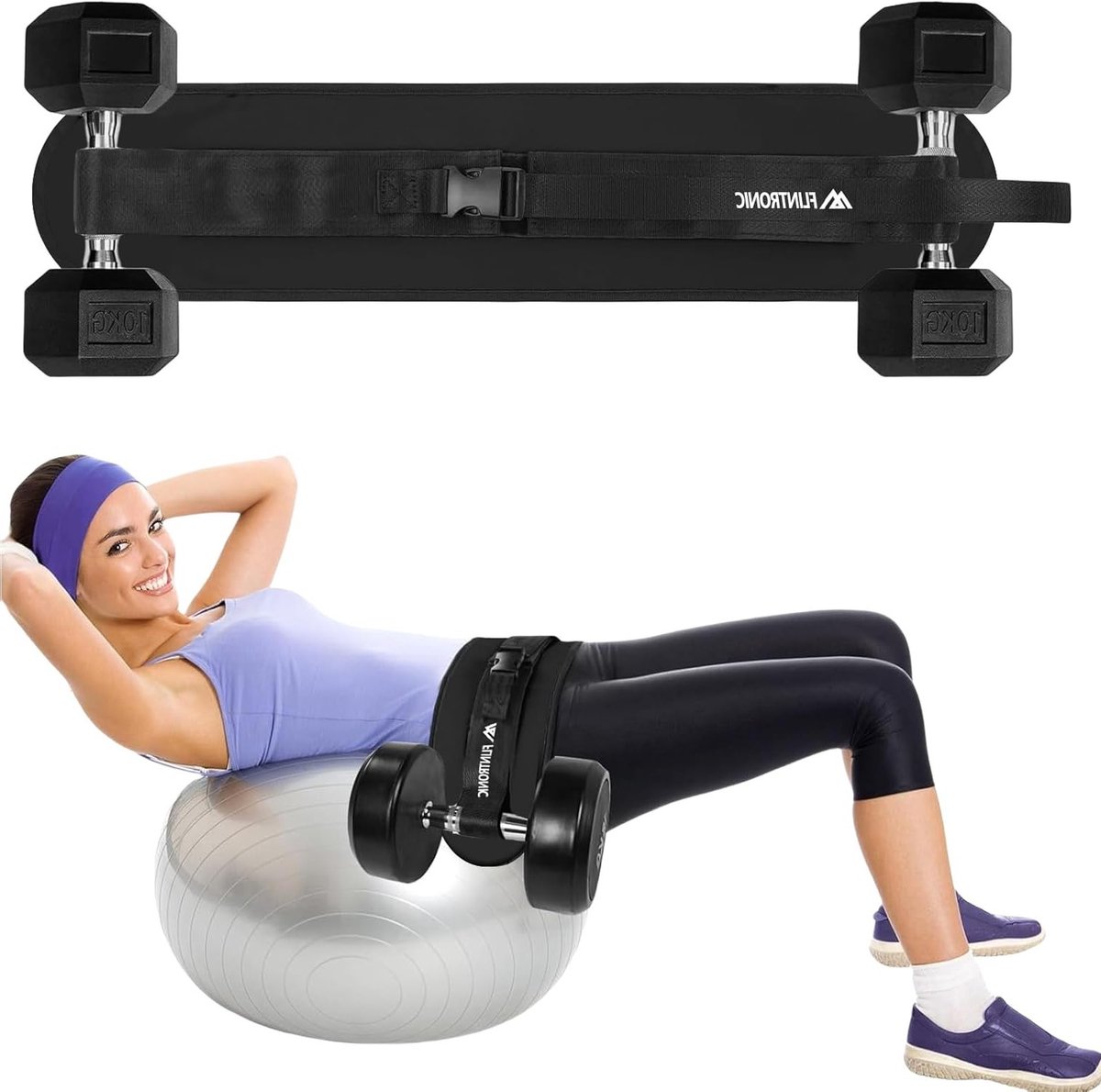 Verstelbare Heupgordel voor Dumbbells en Kettlebells, Ideaal voor Fitness, Pilates en Glute Oefeningen Thuis