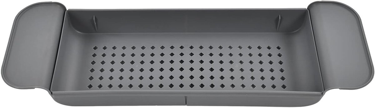 Plastic Sink Storage Rack - Expandable Bath Organizer Shelf voor Keuken en Badkamer - Wit (Grijs)