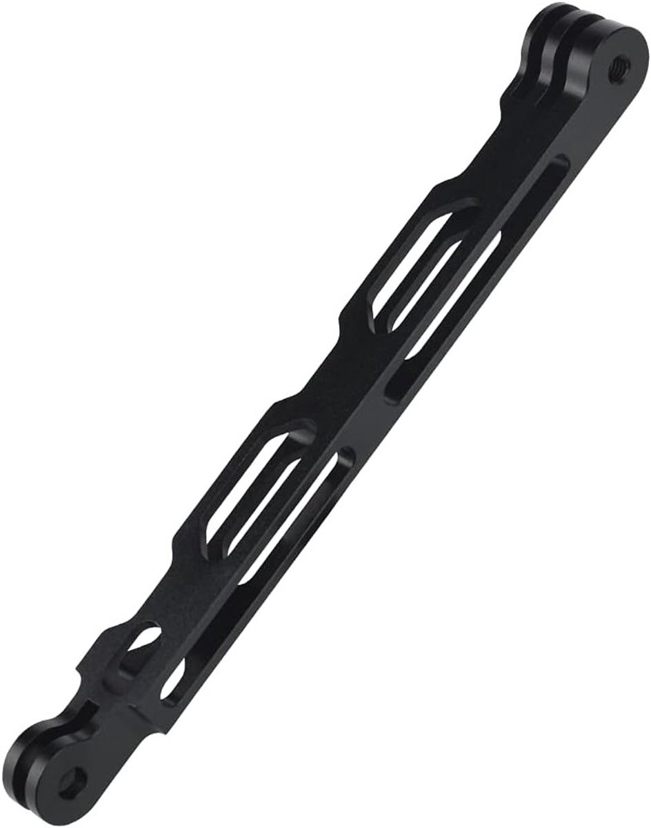 Aluminium Verlengarm voor Actiecamera's - Antischok Helm Bevestiging voor GoPro Hero 9/8/7/6/5/4/3 en GoPro Max - 16.5 cm Zwart Verlengstuk