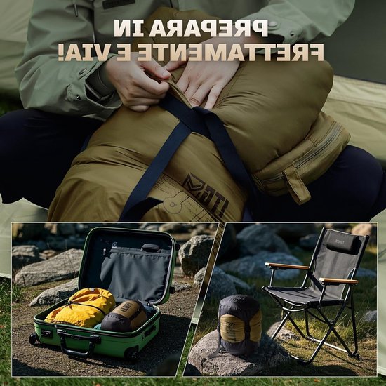 Ultralichte en compacte mummieslaapzak voor 3-4 seizoenen (-4 °C tot 2 °C) - Geschikt voor outdoor camping, trekking en reizen - Voor volwassenen (tot 185 cm) — afbeelding 5