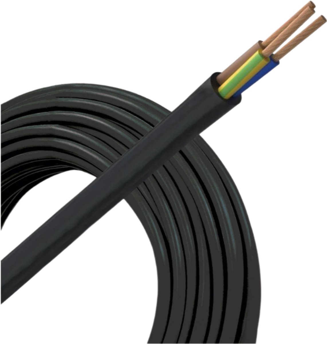 Helukabel VTMB (H05VV-F) kabel 3x0.75mm2 zwart per rol 100 meter