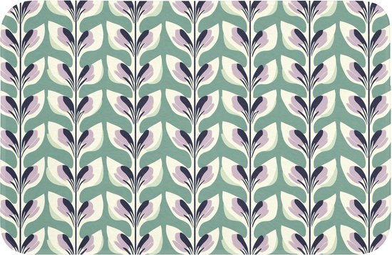 Badmat 60x40 cm - Antislip - Retro - Modern - Groen - Badmatten voor badkamer - Badkamermat - Douchemat - Badkamer mat
