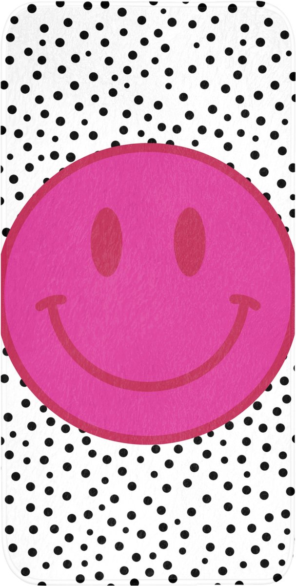 Badmat 60x120 cm - Antislip - Smiley - Roze - Stippen - Badmatten voor badkamer - Badkamermat - Douchemat - Badkamer mat
