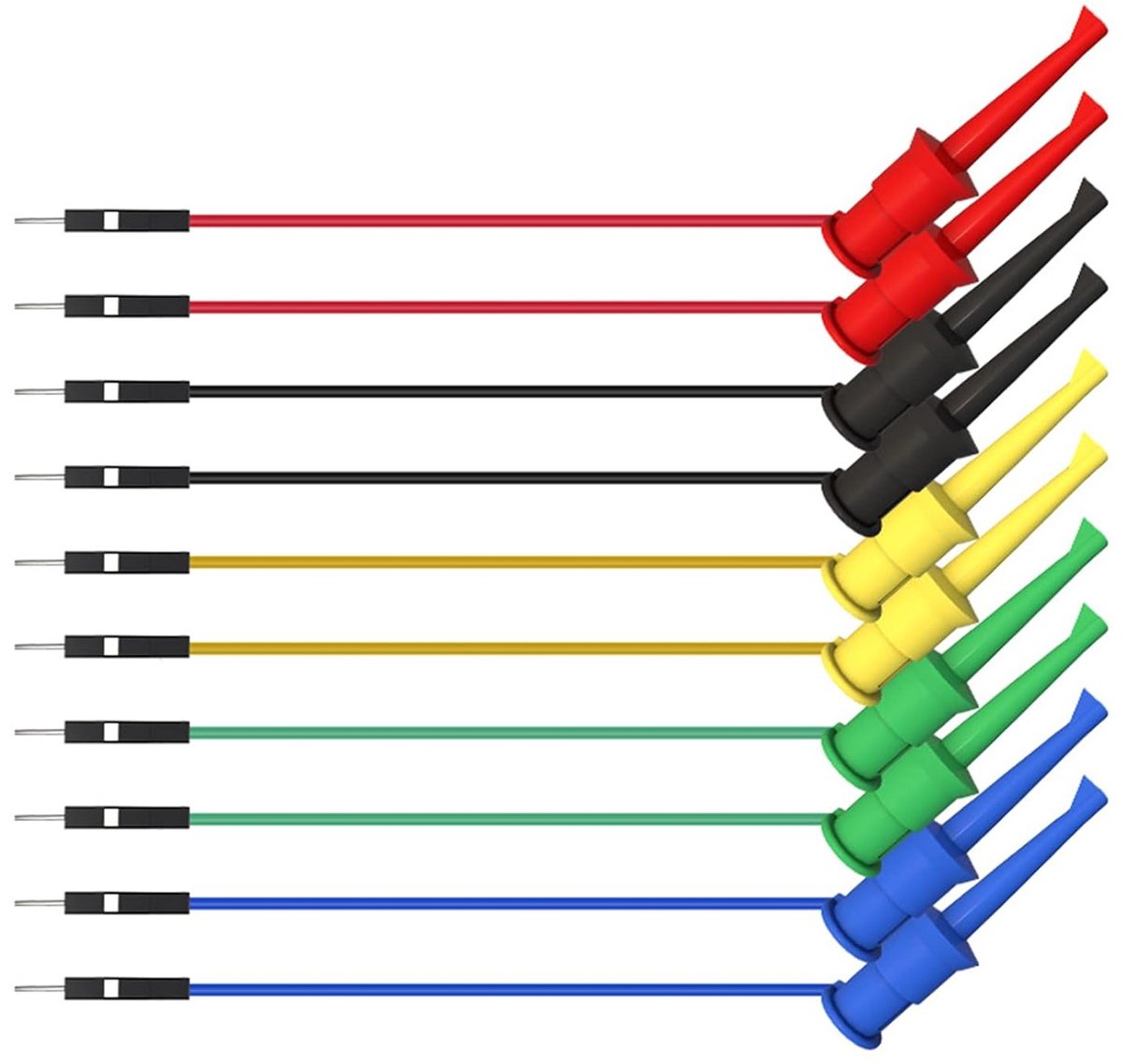 Mini Grabber Testhaken voor Breadboard - 10 Stuks Flexibele Siliconen Haakclips voor Jumper Wires en Test Leads