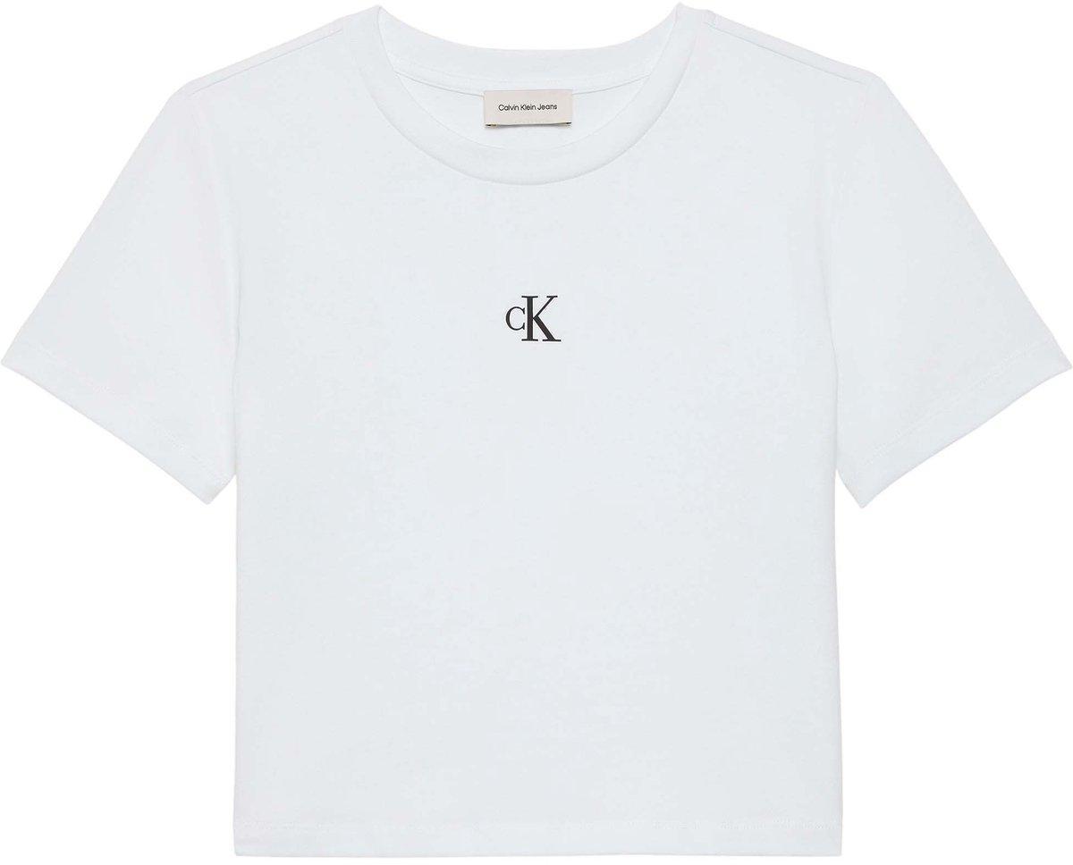 Ck Jeans A Ss Logo Cropped T-Shirt Fashion Wear Vrouwen Wit