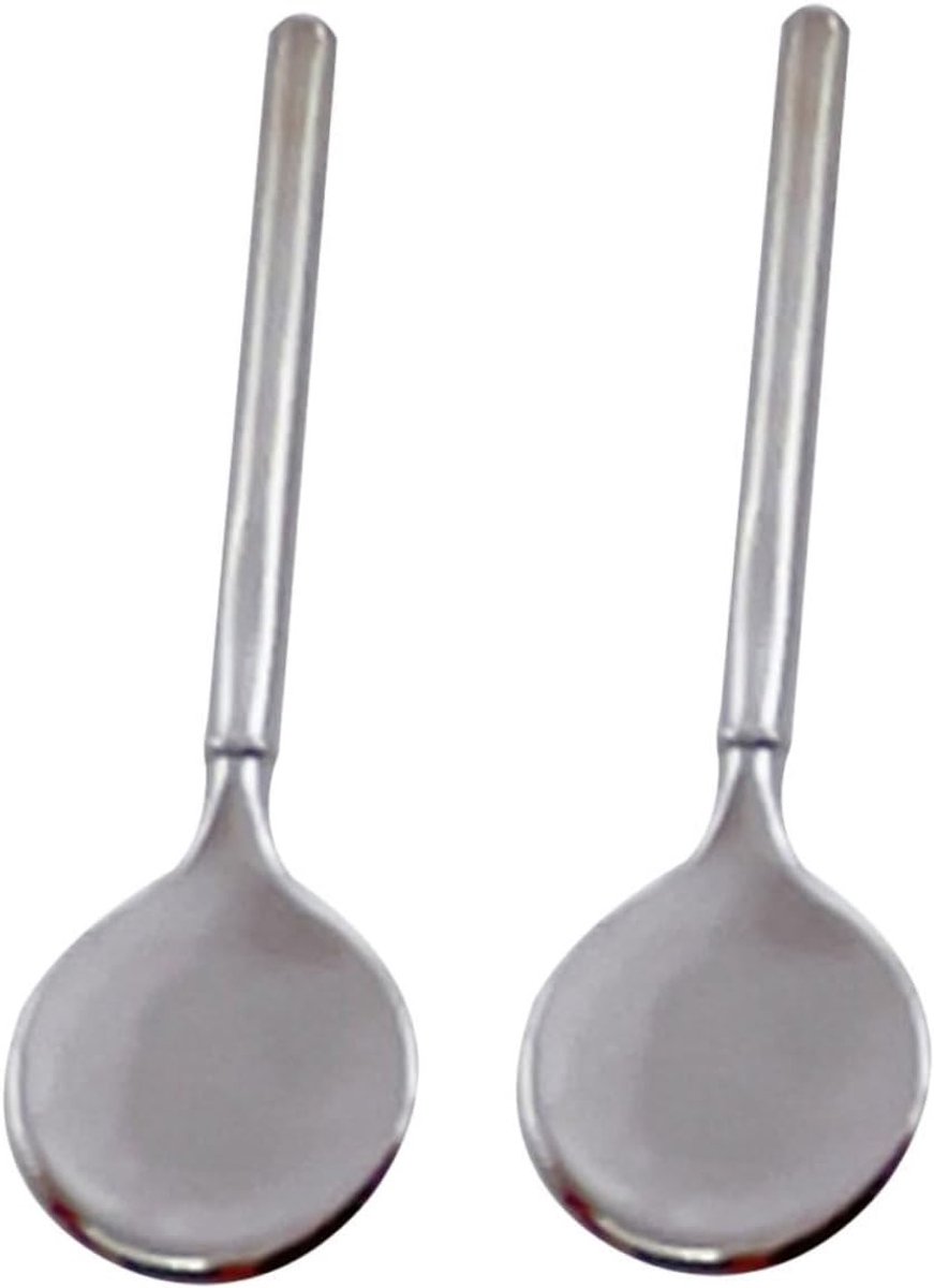 2 Stuks Spatel voor Huidverzorging en Make-up - Metaal Cosmetische Spatel Mini Schoonheidslepel Applicator voor Crèmes en Maskers, Perfect voor Aanbrengen en Mengen