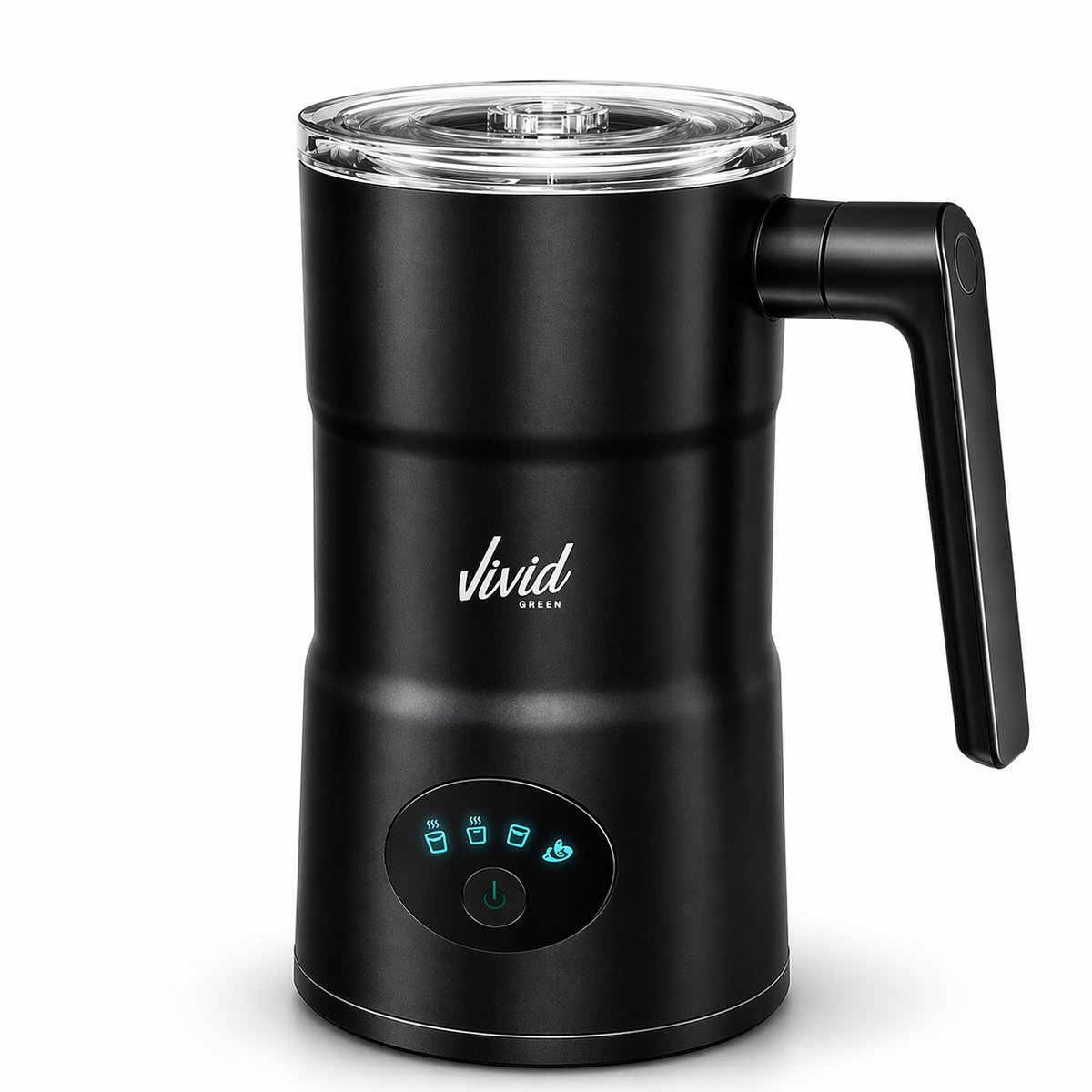 Bol.com Vivid Green 4-in-1 Melkopschuimer - Warm & Koud Melkschuim - Antikleeflaag - Elektrische Melkschuimer - Zwart aanbieding