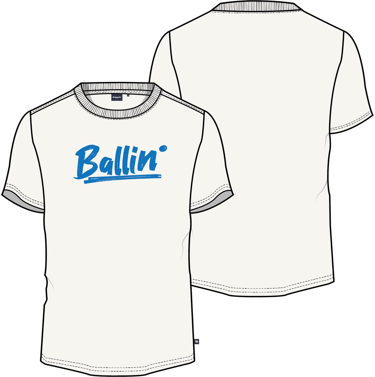 Ballin Amsterdam - Jongens Regular fit T-shirts Crewneck SS - Off White - Maat 16