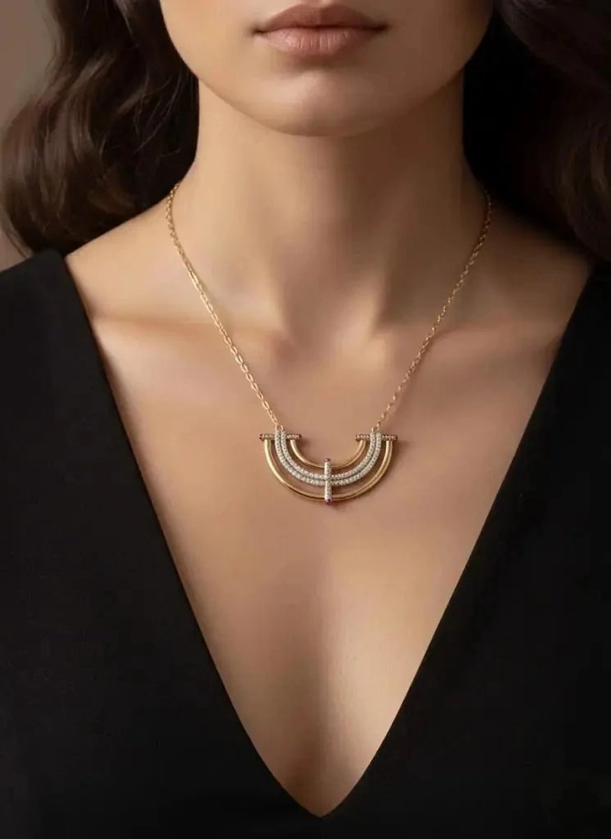 Dorvina Ketting Gokkusagi Model Zirkonia Kombinlenebilir Serenay Ketting