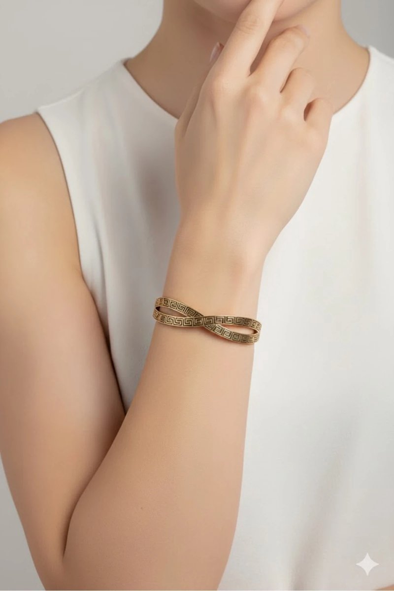 Dorvina Staal Dames Manchet Armband Goudkleurig Vintage 316L Verkleurt Niet | Stijlvol en Duurzaam Sieraad, Aksesuar