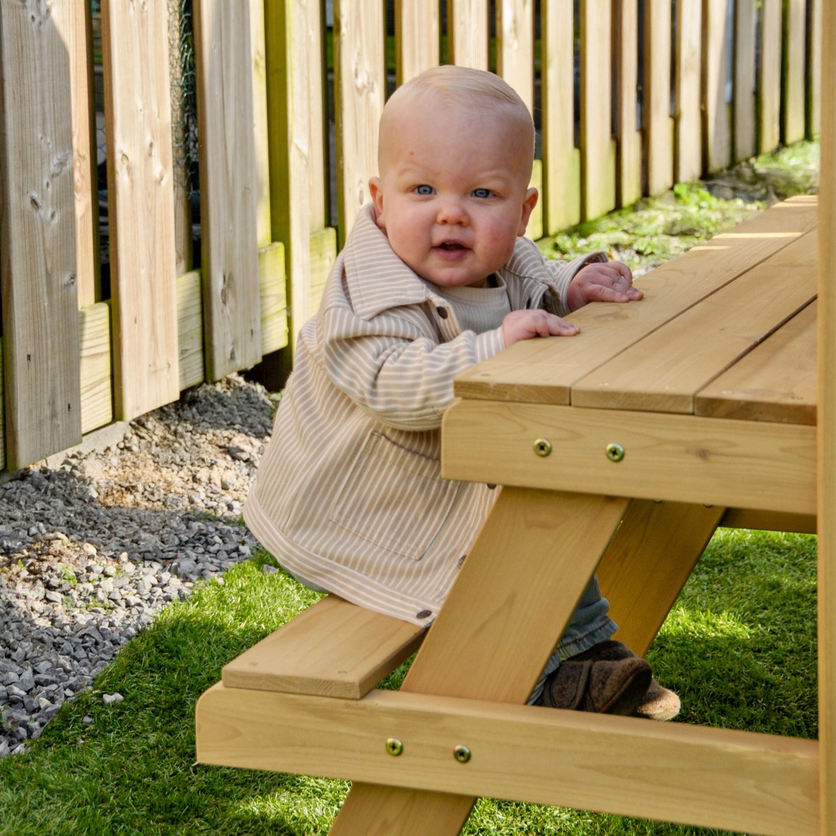 AXI Leah Mini Speeltoren met Zandbak en Picknicktafel – Grijze Glijbaan – Met Krijtbord – FSC hout – Klein speeltoestel voor de tuin / buiten — afbeelding 11