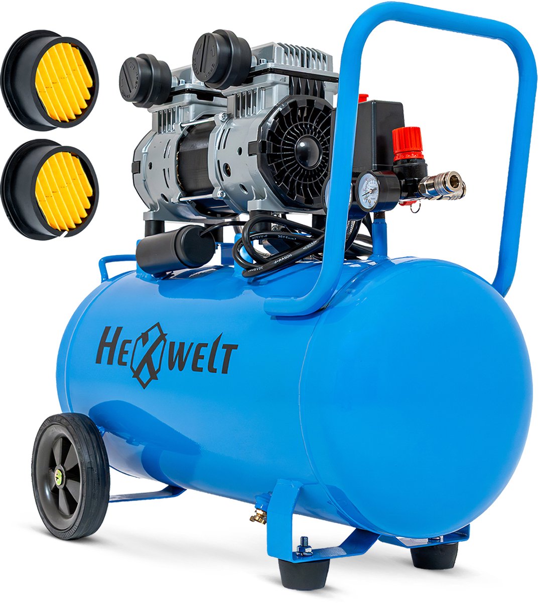 HEXWELT Olievrije Compressor 50L 1500W - 8 Bar Stil