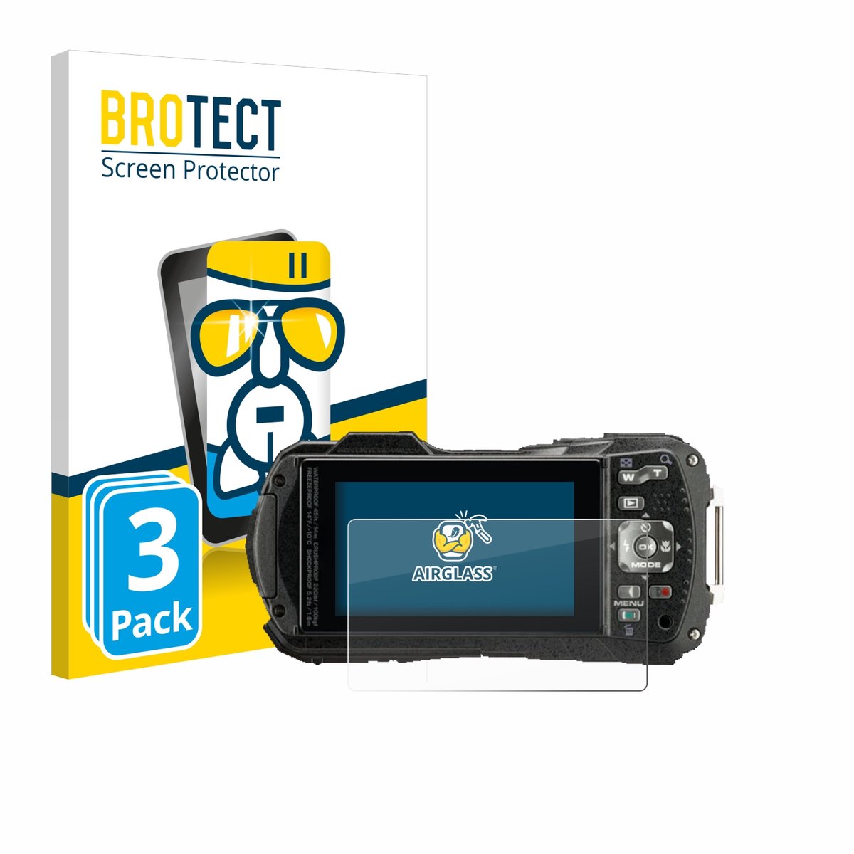 Screenprotector 3 Stuks voor Pentax WG-90 Beschermglas transparant