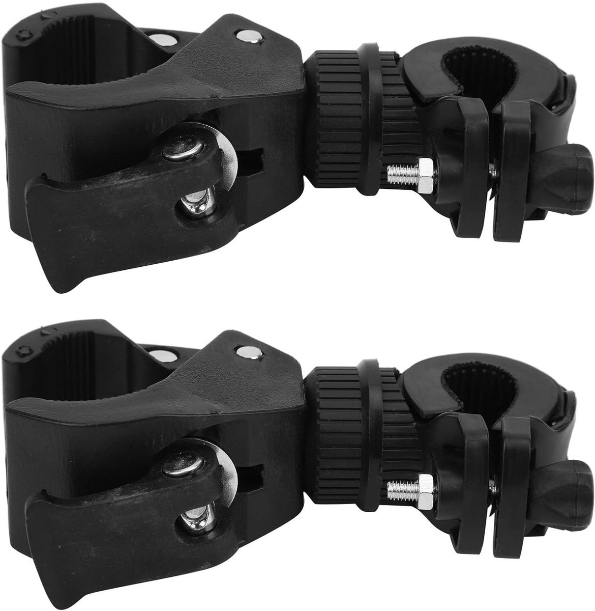 2-delige Fiets Zaklamp Houder, 360° Draaibare Fietsaccessoires voor Zaklampen en Speakers, Universele Verstelbare Klem voor Fietsen 13Mm-35Mm