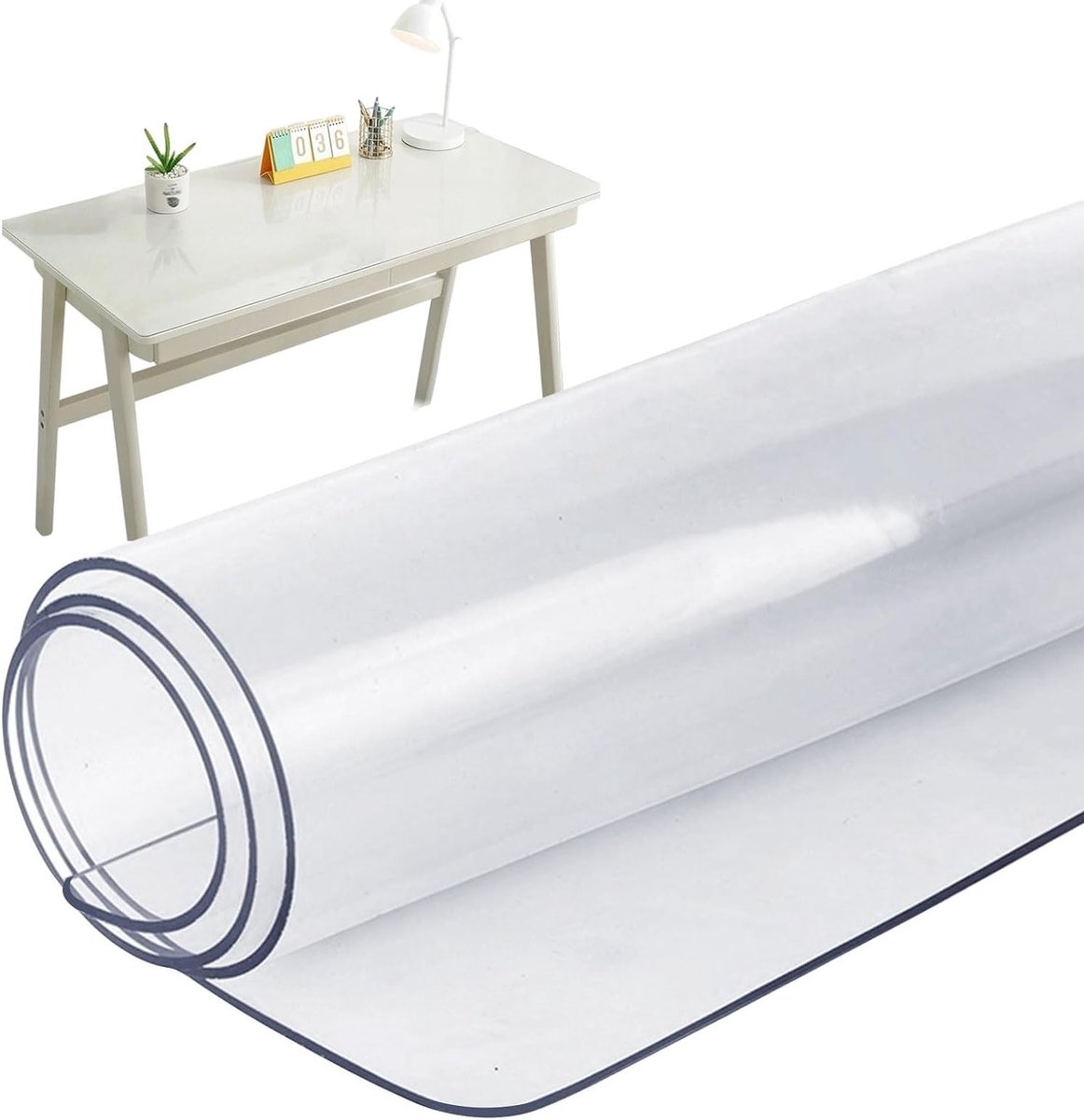 Transparante Bureau Mat 80 x 40 cm van PVC, Waterdicht, Antislip, Vlekbestendig en Warmtebestendig