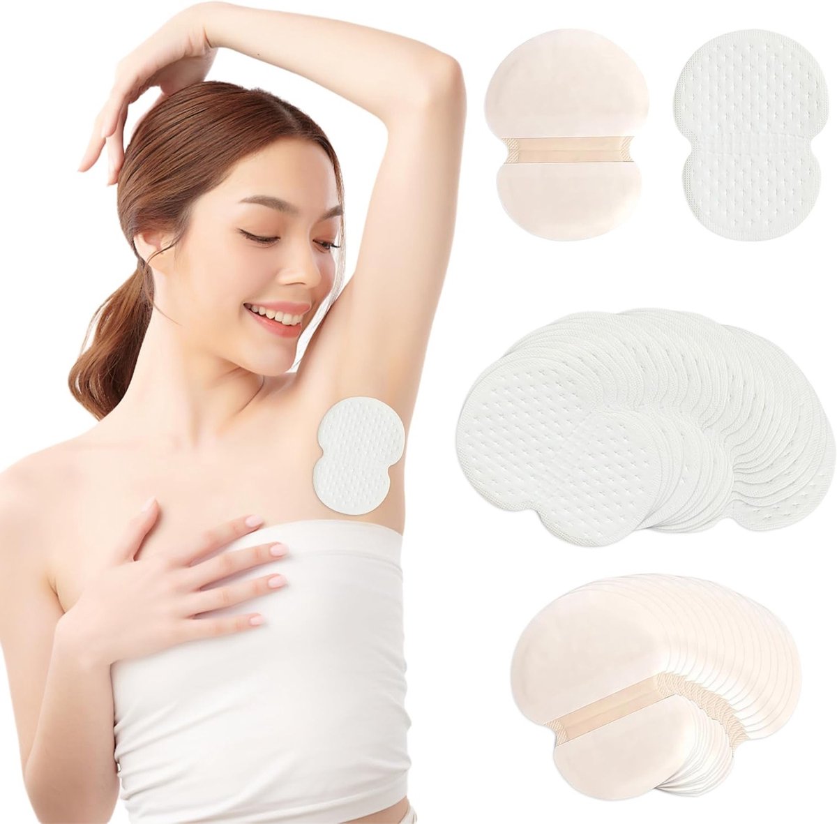 Zelfklevende Oksel Pads, 100 Stuks Ademend en Onzichtbaar, Anti-Zweet Okselbescherming voor Dames en Heren, Ideaal voor Sport en Dagelijks Gebruik