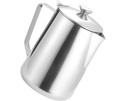Roestvrijstalen Waterkan voor Latte Art, Melkopschuimer met Drupvrije Tuit, Ideaal voor Koffie, Smoothies en Sappen (2000ml)