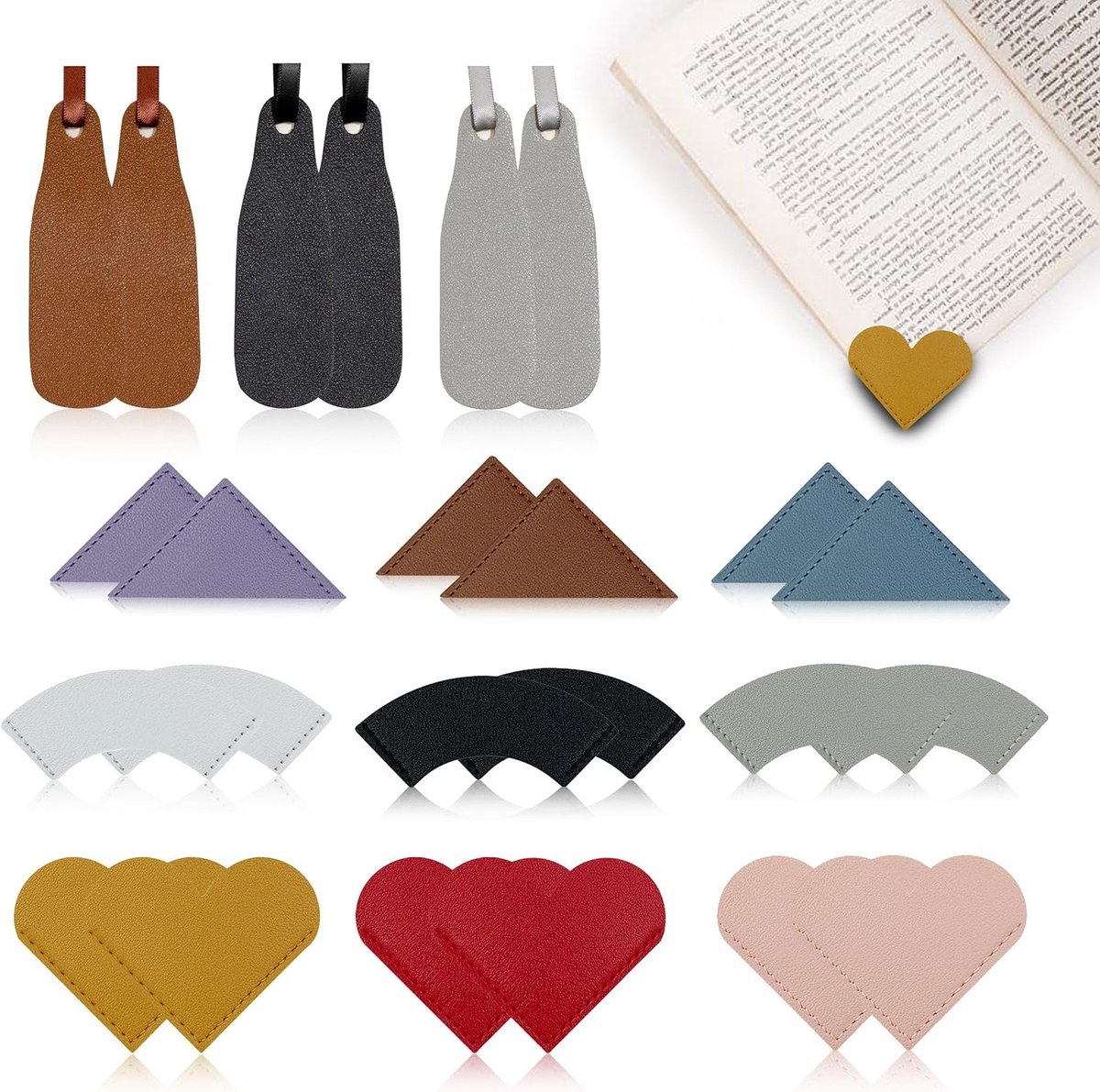 Harten Boekenleggers Set van 24 Stuks, Schattige Hoek Boekenleggers, Perfecte Boekenaccessoires voor Boekliefhebbers en Cadeaus