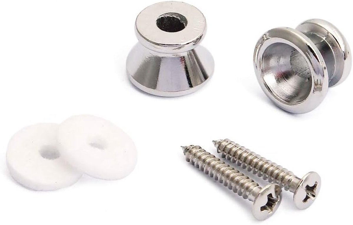 Verstelbare Gitaarriem Knoppen van Metaal met Strap Locks voor Gitaar en Bas, Chroom Afwerking