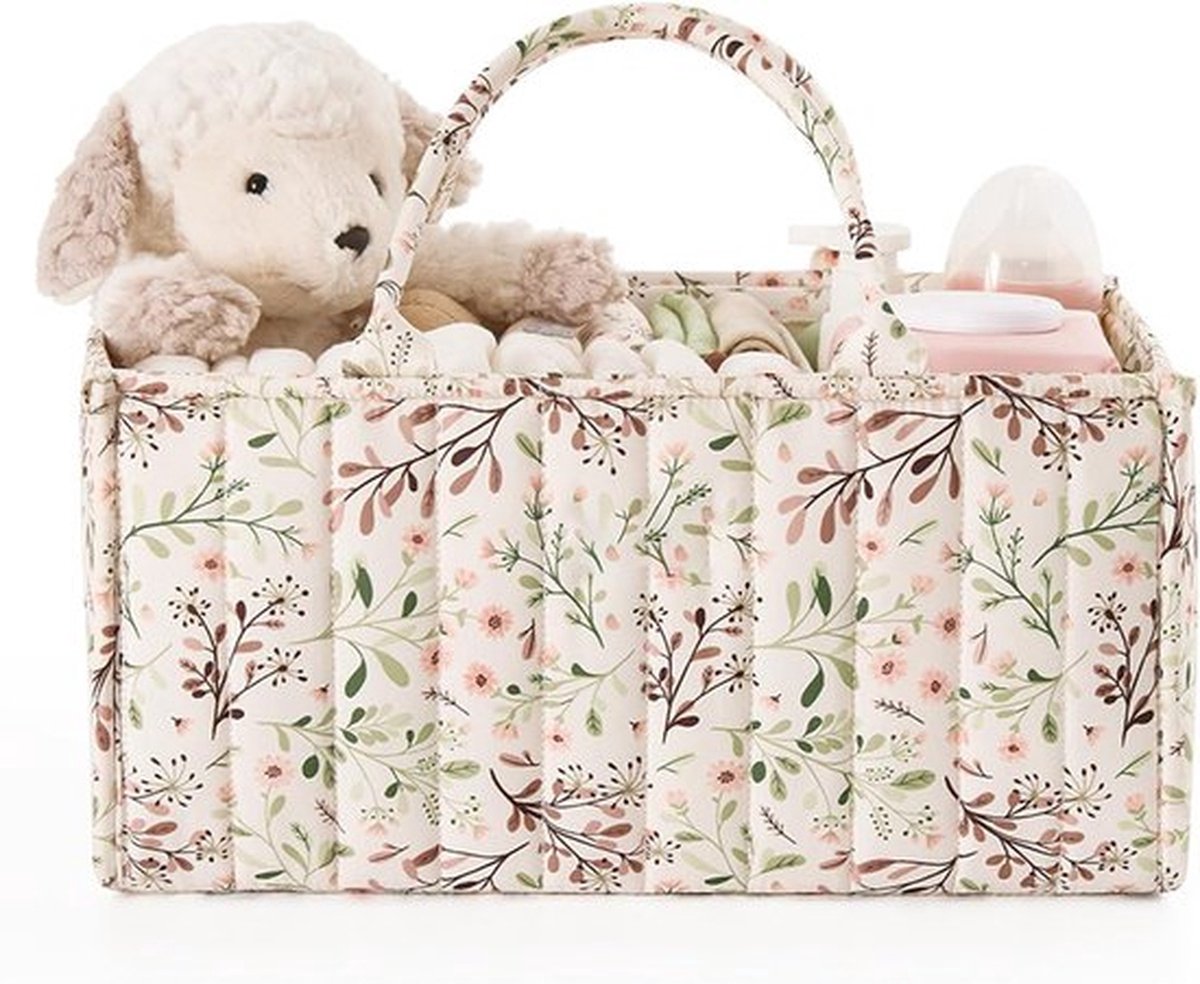 Luier Opbergtas, Mode Baby Opbergmand, Multifunctionele Luiertas Opvouwbare Mama Tas-Bedrukte Takken En Bladeren