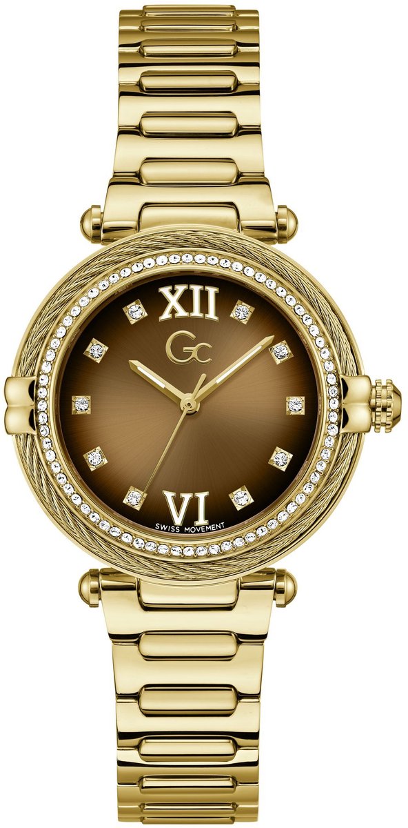 Gc Gc Vogue Cable Quartz Analoog Horloge Geelgoud-Tint Behuizing: 100% Roestvrij Staal | Armband: Roestvrij Staal 36.5 mm Z52005L4