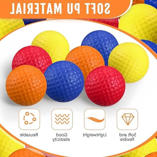 Kleurige Golfballen van Foam Rubber voor Training, Geschikt voor Kinderen en Volwassenen, 16 Stuks voor Thuis en Tuin Gebruik — afbeelding 4
