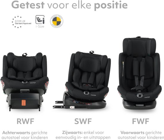 Mooiys Kaya Luxe Autostoel I-Size - 360° Draaibaar met Isofix - Zwart — afbeelding 5