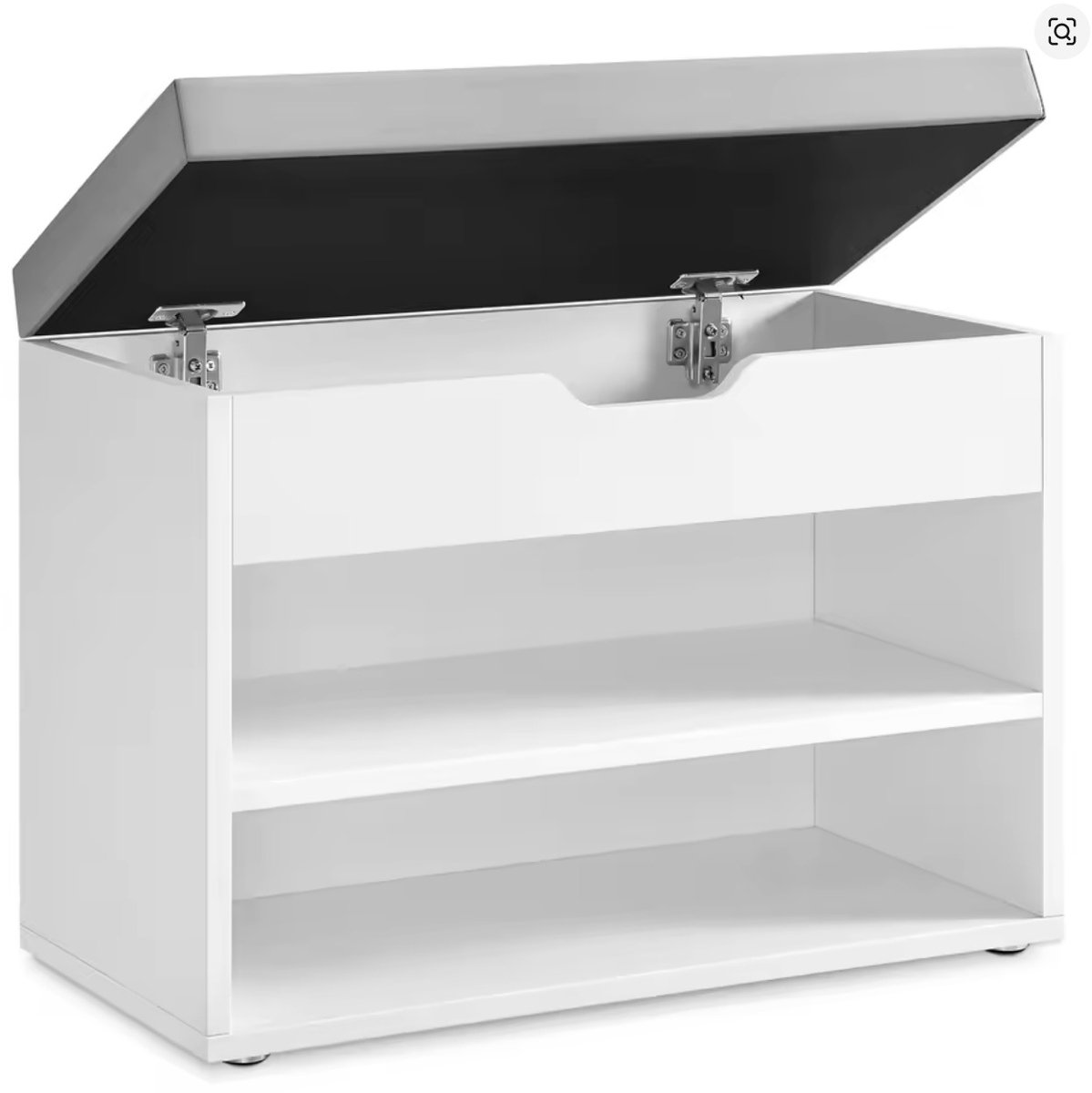 LeeuwenChoice® Schoenenbank Met Opbergruimte - 3 Niveaus - Met Gewatteerd Zitkussen - 30x60x44 cm - Voor Hal & Gang