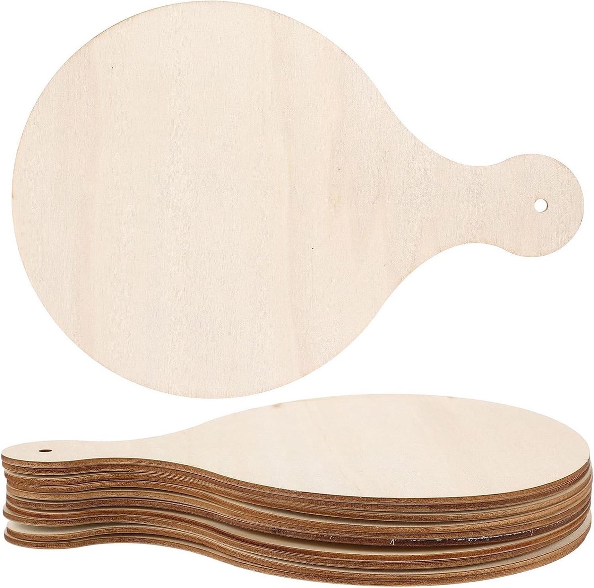 Mini Houten Plankjes - Serveerschalen - Creatieve Decoratie - Met Handvat - 15 Stuks - Beige