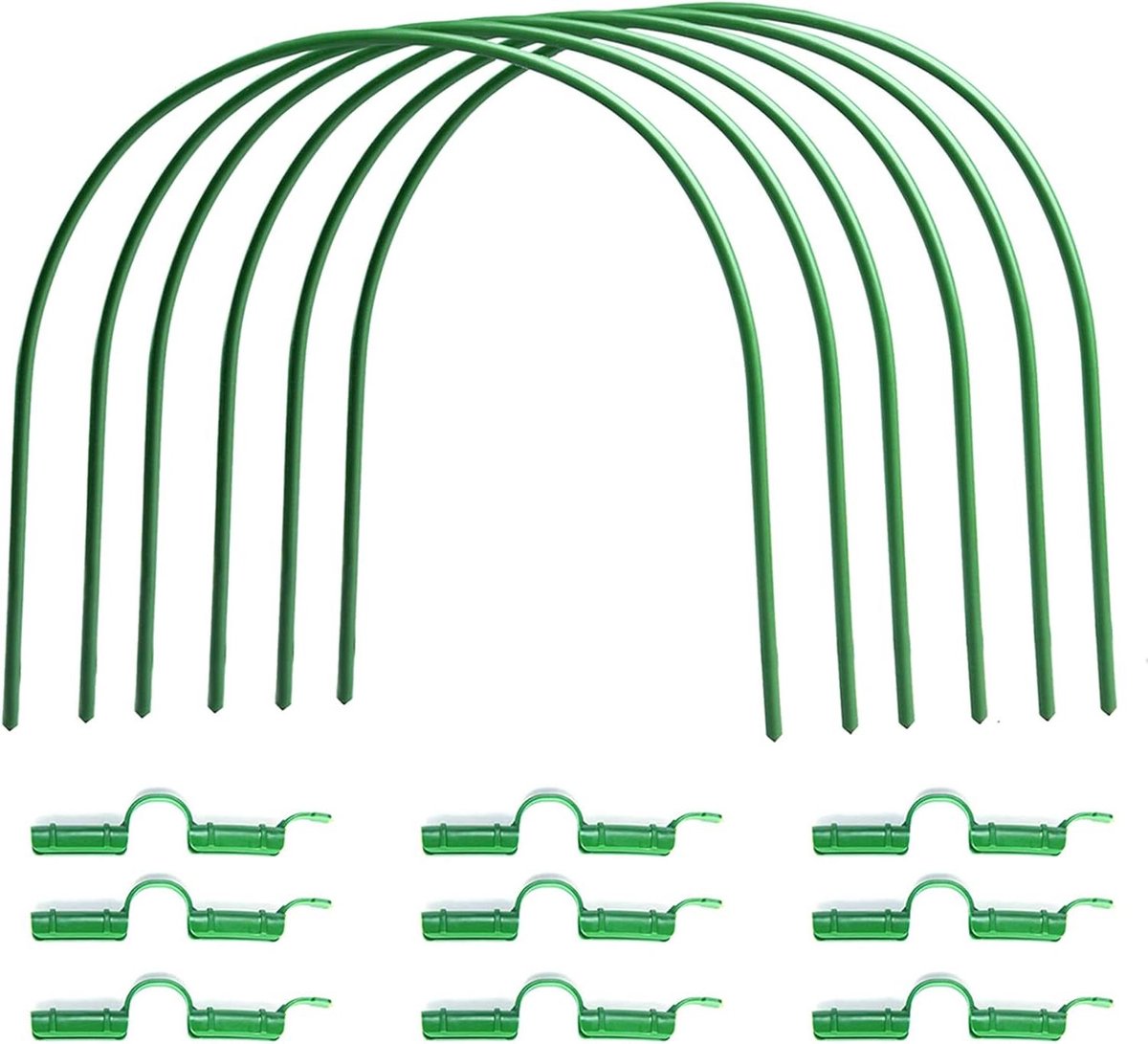 Planten Tunnel Bogen - Tuin Steunen - Planten Beschermen - Verstelbare Breedte - 6 Stuks - Groen