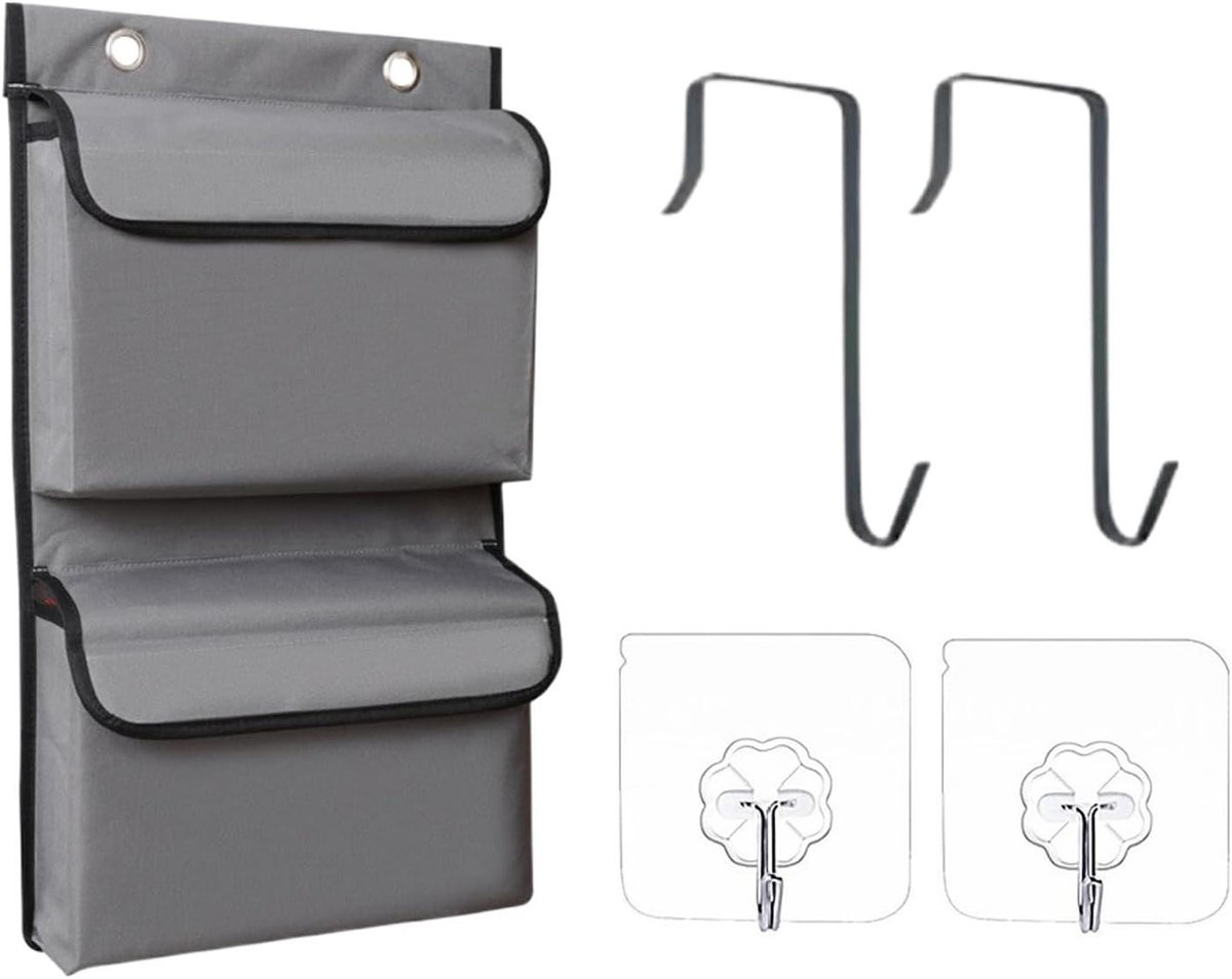 Deur Organizer - Opbergtas - Ruimte Besparen - Waterproof Ontwerp - 60x36cm - Grijs