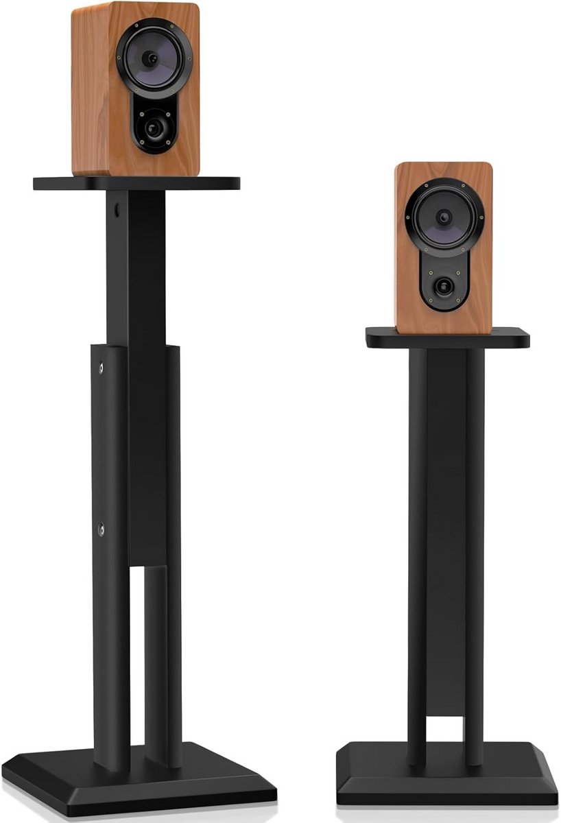 Luidsprekerstandaard - Audio meubel - Optimaal geluid - In hoogte verstelbaar - 65-85 cm - Zwart