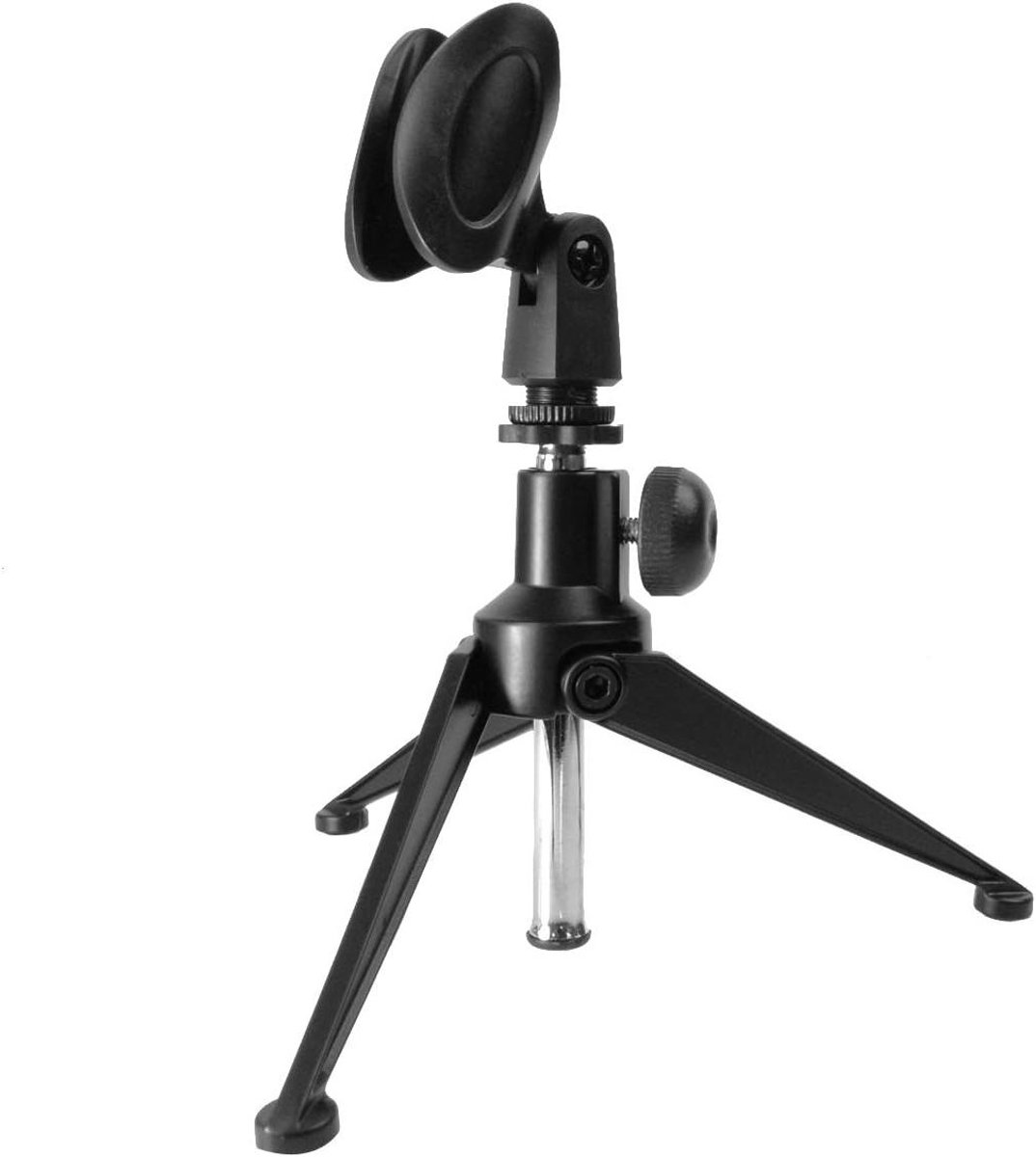 Tafelblad Mic Stand - Opvouwbaar Statief - Opname & Podcasting - Verstelbare Hoogte - 18-24 cm - Zwart