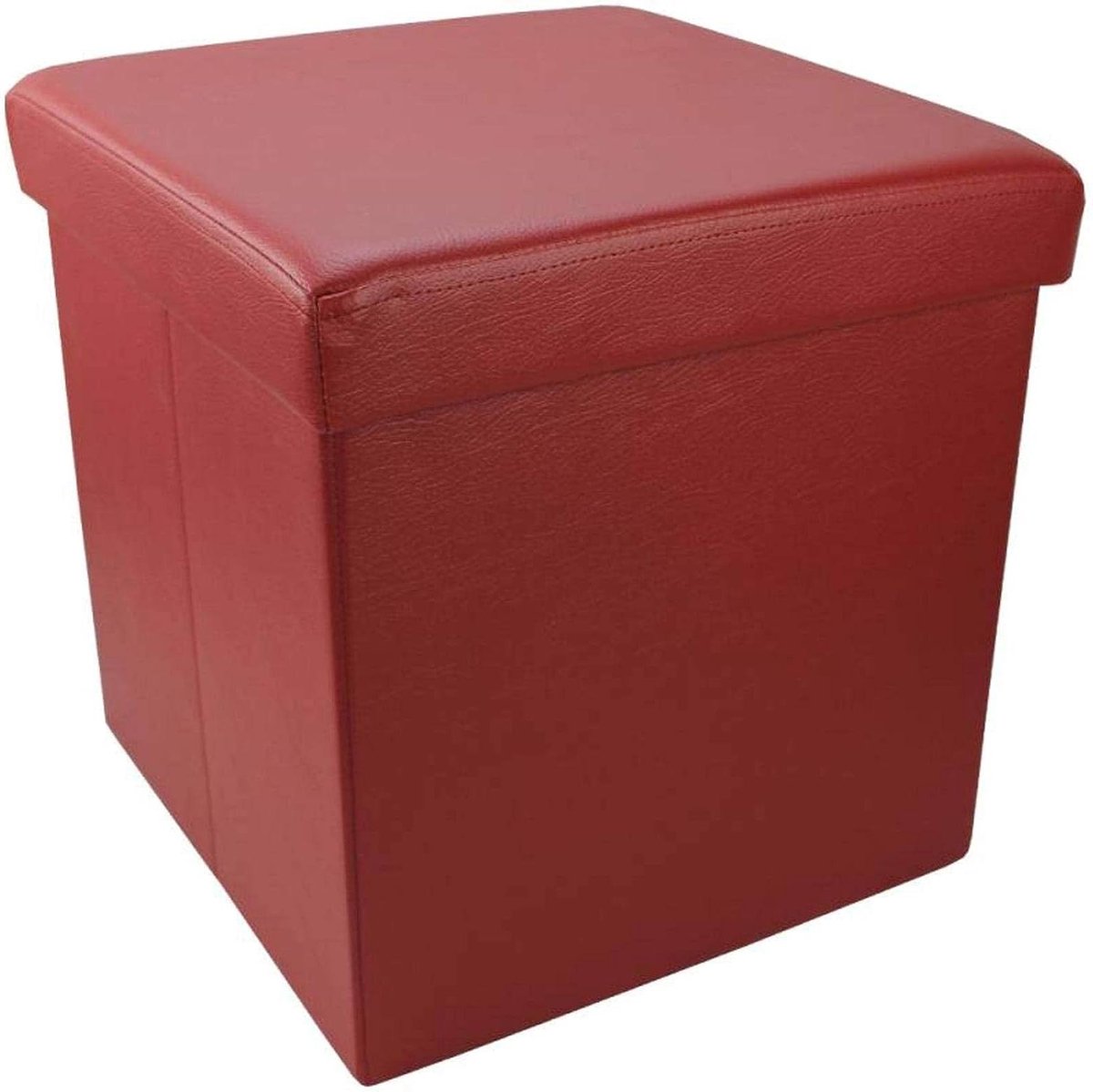 Ottomaanse Voetkruk - Voetenbank Poef - Voeten Rusten - Gewatteerde Zitting - 27x28cm - Rood