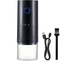 Elektrische Koffiemolen - Draagbare Molen - Verse Koffie Zetten - Keramische Braam - Compact Formaat - Zwart