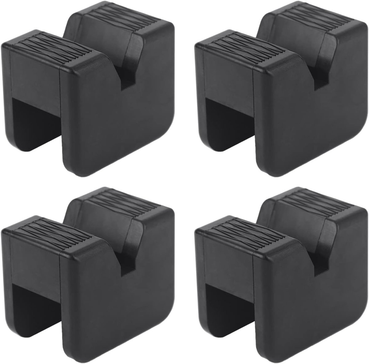 Stekkerdoos rubberen mat adapter, universele zware rubberen stekkerdoossteun, gesleufde framegeleiding klem lassen beschermende vloer stekkerdoos mat adapter (set van 4)