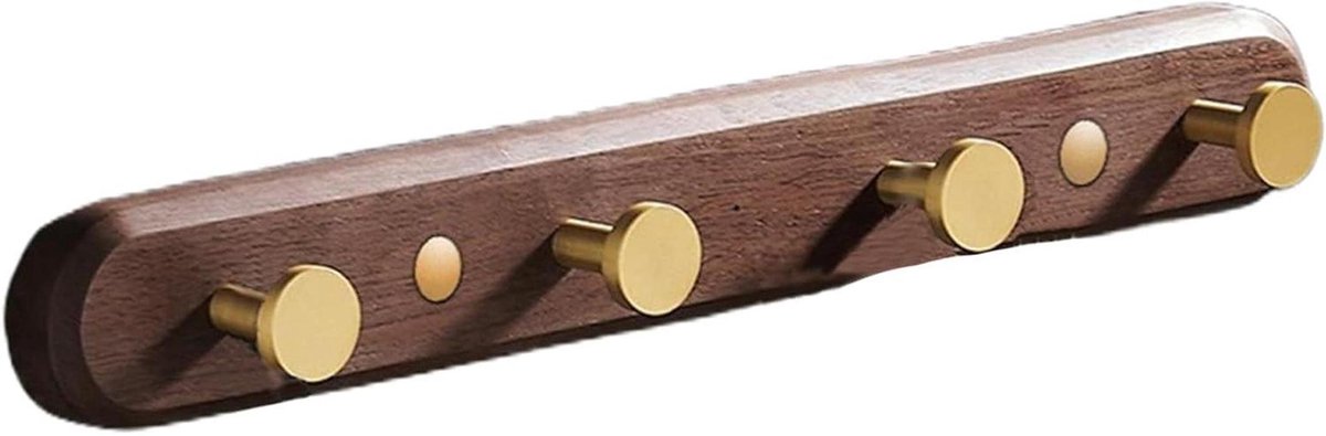 Muur kapstok hout - Wandhaak opslag - Ruimte organiseren - Zonder boren - 297 cm - Zwart B