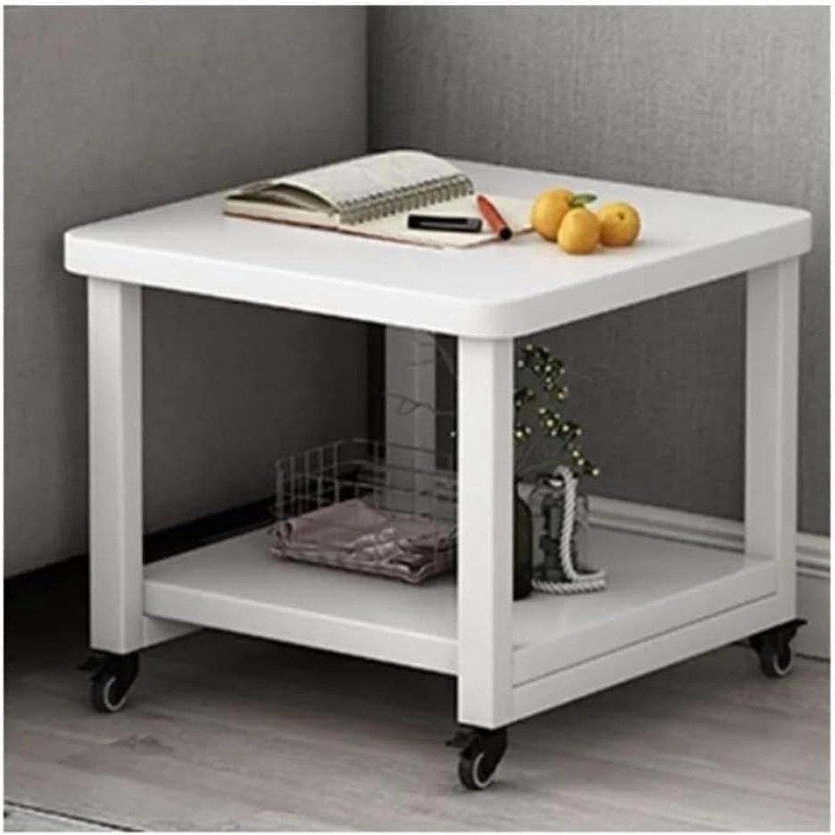 Printer Tafel - Opbergmeubel Bureau - Kantoor Organisatie - Met Wielen - 50x40x50cm - A