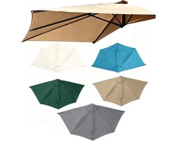 Parasol Vervangdoek - Halve Kap - Buiten Schaduw Creëren - Waterdicht UVS-Bestendig - 270 cm - Khaki
