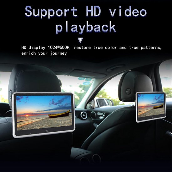 Hoofdsteun Scherm - Achterbank Monitor - Reis Entertainment - HD Touchscreen - 11.6 Inch - Zwart — afbeelding 4