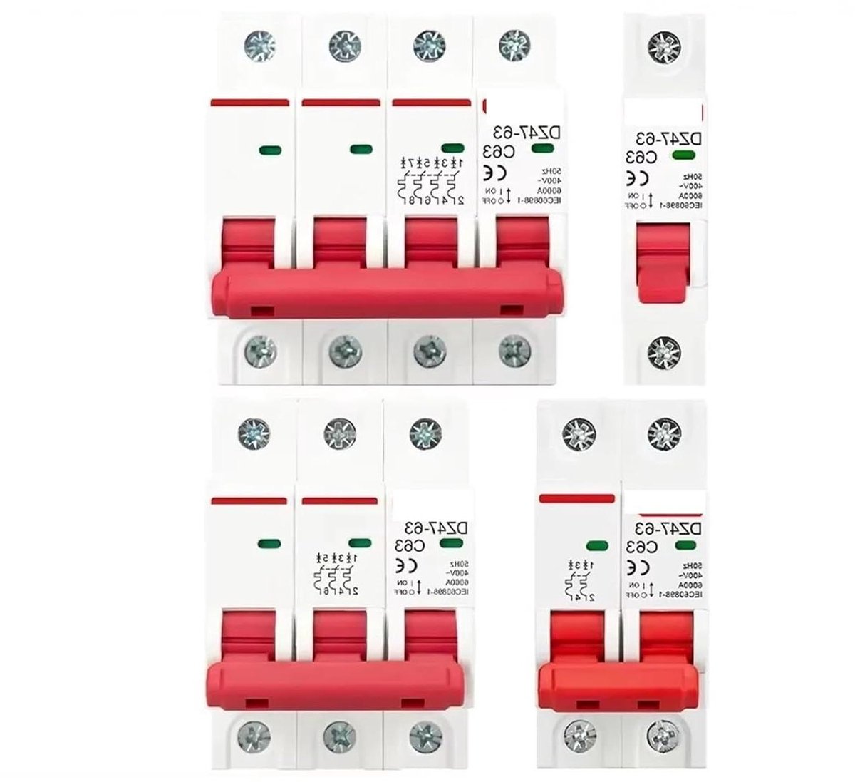 Mini stroomonderbreker - Automaten zekering - Elektrische beveiliging - 6000A Breukstroom - 3P 16A - Wit