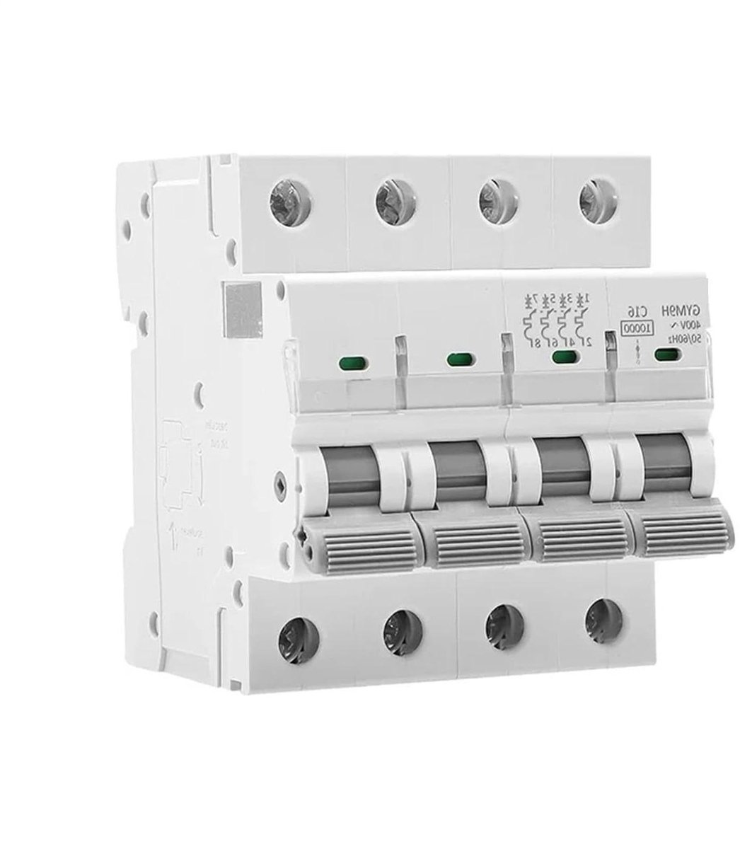Automatische schakelaar - Mini stroomonderbreker - Elektrische beveiliging - Hoge schakelcapaciteit - 20A - Grijs