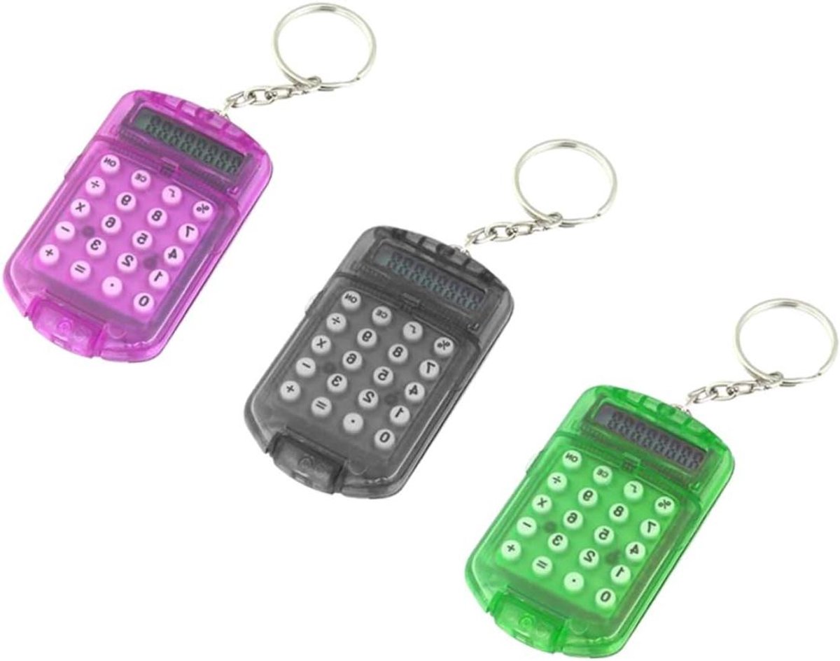 Sleutelhanger Rekenmachine - Mini Calculator - School Werk - Compact Lichtgewicht - 3 Stuks - Willekeurig