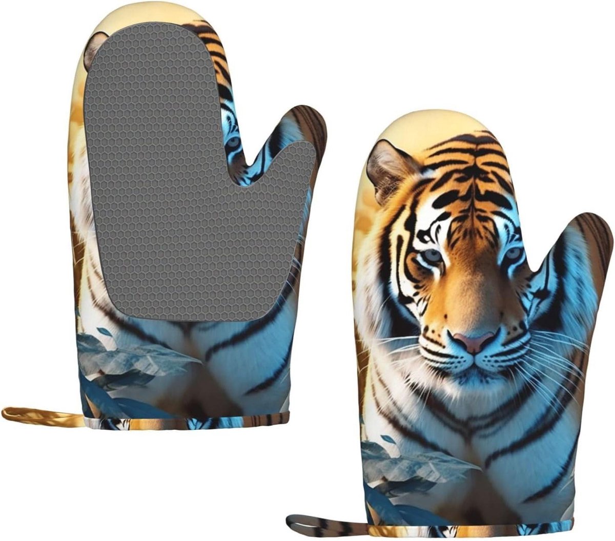 Siliconen ovenwanten - Hittebestendige handschoenen - Bakken en grillen - Antislip grip - Set van 2 - Zwart