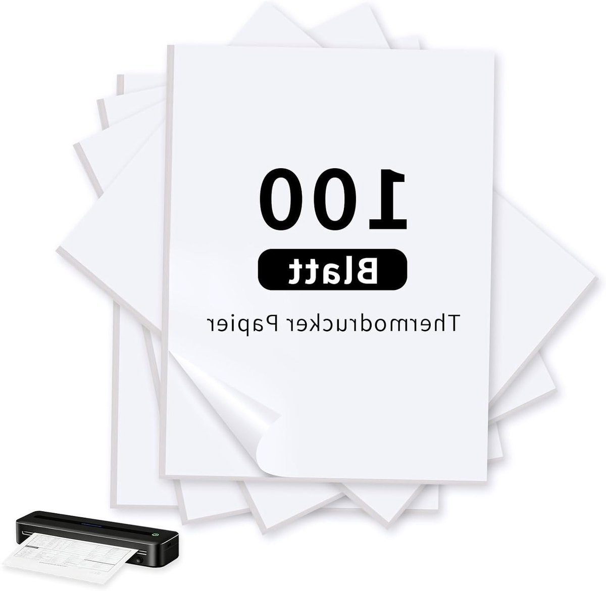 Thermisch A4 Papier, 100 Vellen Sneldrogend Thermisch Printerpapier, Geschikt voor Documenten en Foto's met A4 Thermische Printers