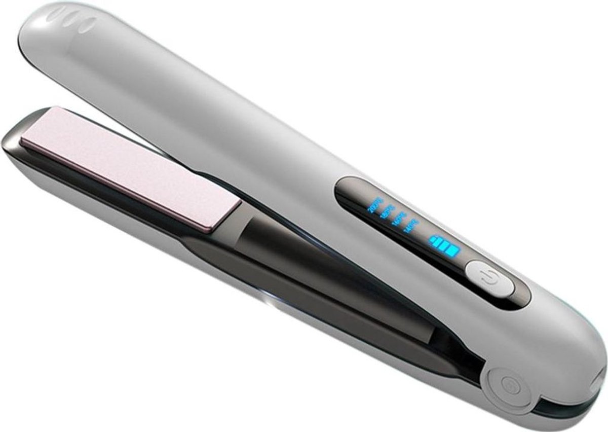 Draadloze USB-stijltang/krultang, 2-in-1 stijltang, keramisch materiaal, 5000mAh-batterij, draagbare stijltang, temperatuurbereik 140–200°C.